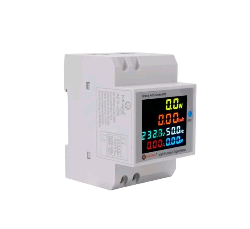 Mora Aes-998 6in1 Din Rail Ac 220v 100a Voltage Current Kwh Electric Energy Meter With Frequency And Power Factor