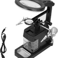 TE 803 Magnifier Soldering Station with LED Light, Adjustable Magnifying Glass Stand Holder, USB Powered for Electrical Maintenance, Engraving, and Laboratory Use