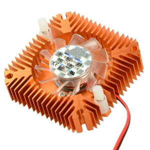 Centiot - 2 Pin Graphics Cards Cooling Fan Aluminum Heatsink Cooler Fit For Personal Computer Cpu Gpu And Peltier (55mm 2pin Gold)