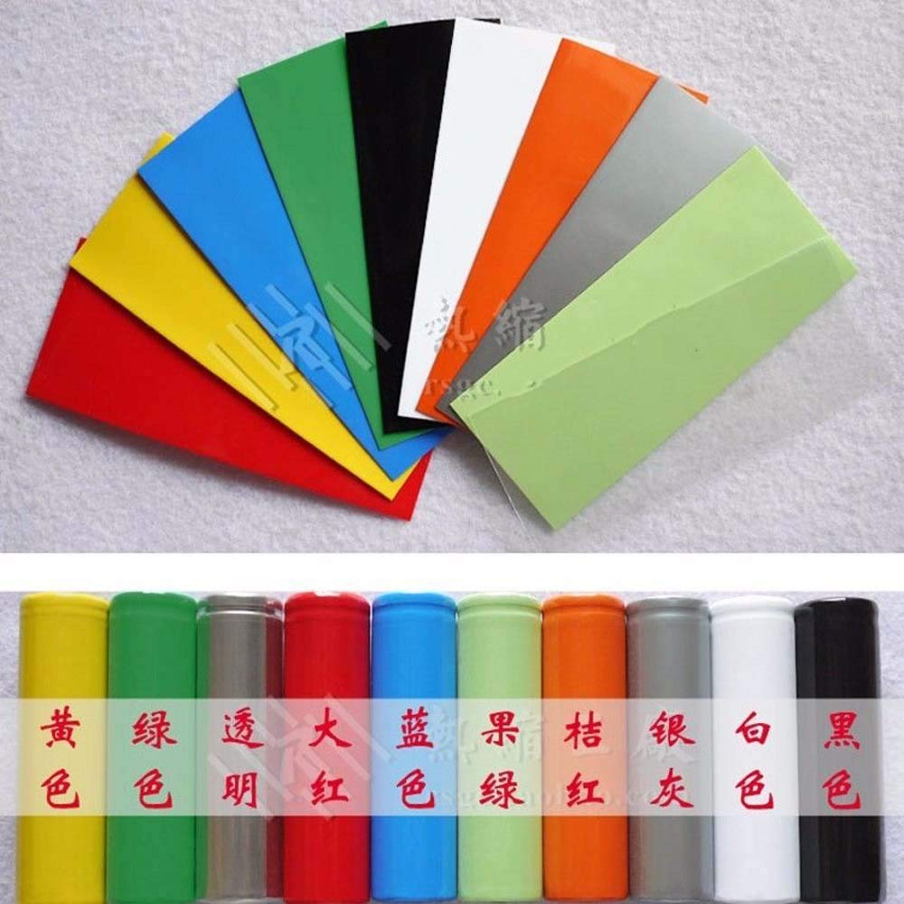 Mix Color 18650 Battery Sleeve Pvc Heat Shrink Tubing Shrink Wrap Length 72mm Flat Width 29.5mm