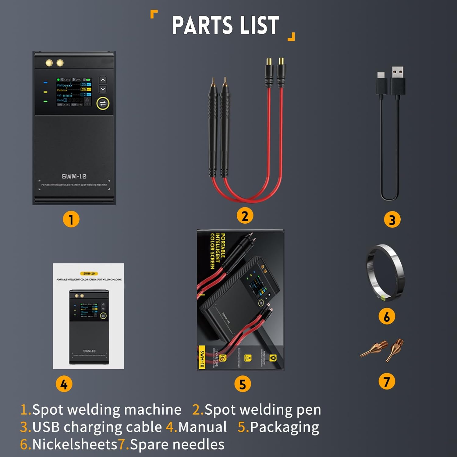 SWM-10 Handheld Spot Welder, DIY Mini Welding Machine, 5000mAh Portable Welding Machine, Weldable 0.25mm Welding Tool