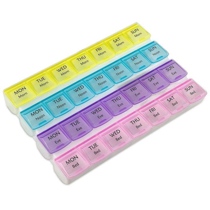 7 Days Weekly 28 Slots Travel Pill Box Organizer And Medicine Holder Case Medicine Organizer