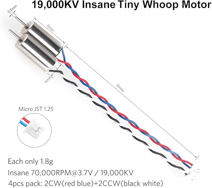 1 Piece On Demand Intense 6x15mm Motor (speed: Insane) 19000kv For Blade Inductrix Tiny Whoop Micro Jst 1.25 Plug