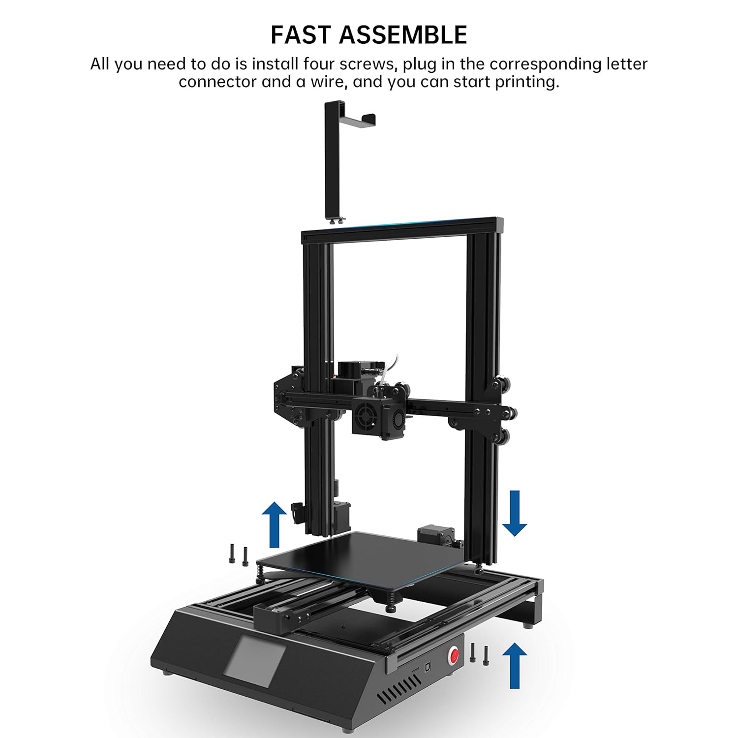 XVICO 3D Printer X3S DIY Kit Rapid Assembly with Open Source Marlin 2.0, Large Build Print Area 220mm x 220mm x 250mm