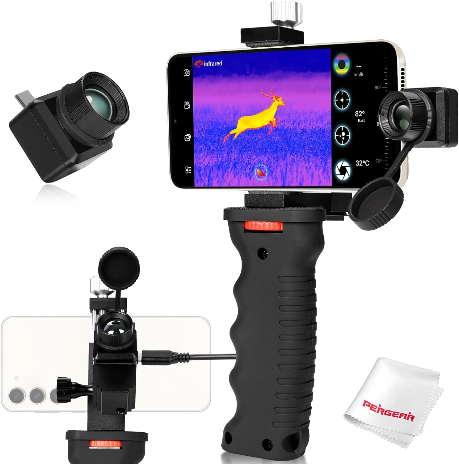 Infiray T2 Pro Thermal Monocular For Android, Thermal Imaging Monocular For Hunting, 2~15x Digital Zoom, Hotspot Tracking, 13mm Adjustable Lens,