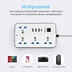 2500w Universal Power Extension With 4 Sockets 3 Usb And 1 Type C Port Price