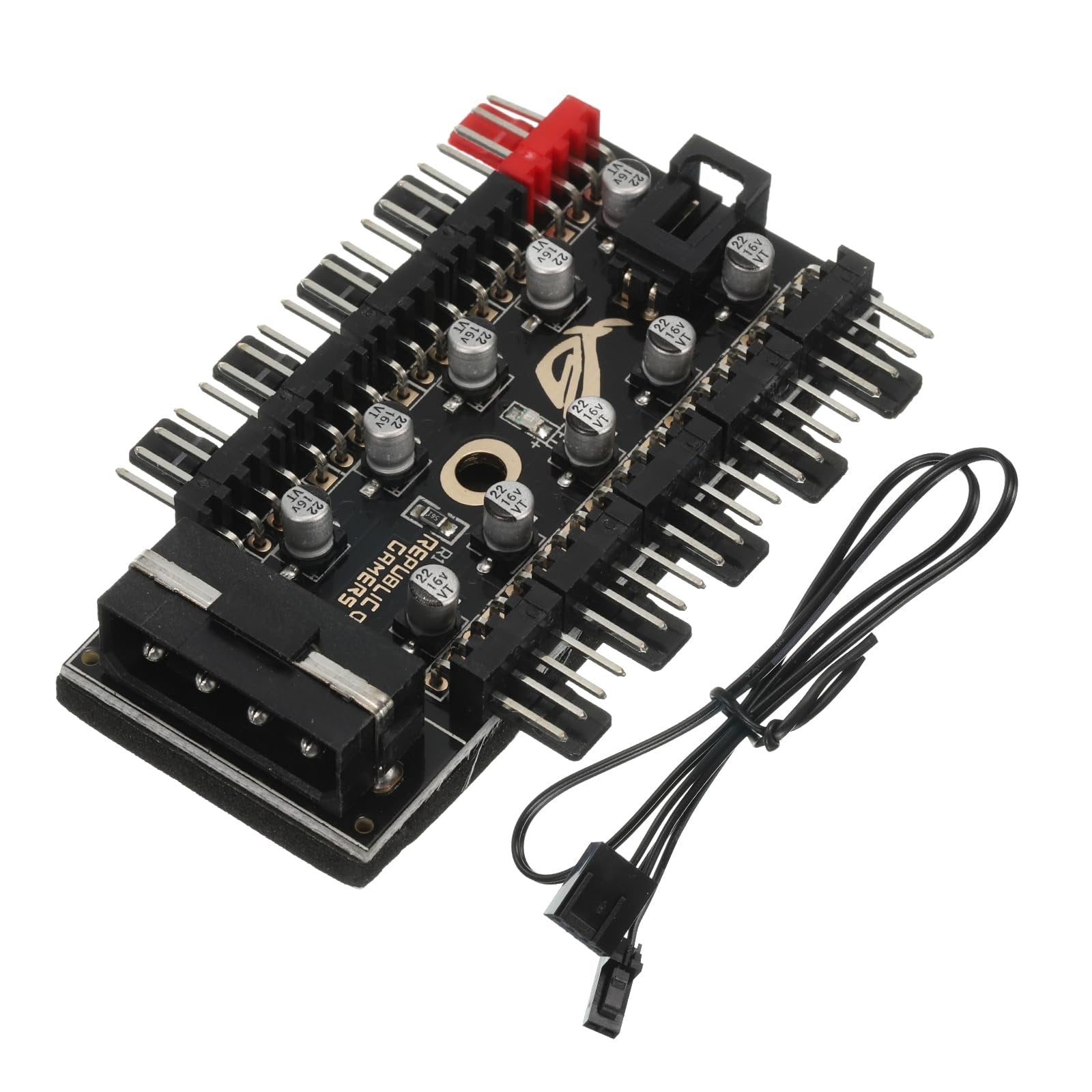 10-port 4-pin Pwm Fan Hub Splitter Controller – Sata Powered Pc Cooling Expansion
