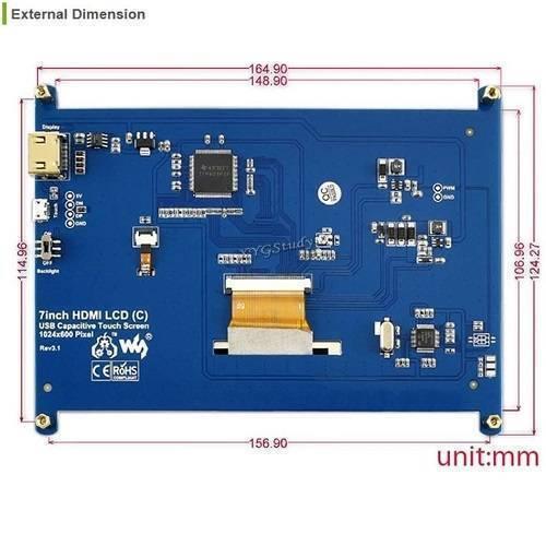 7 Inch Hdmi Capacitive Touch Lcd Screen For Raspberry