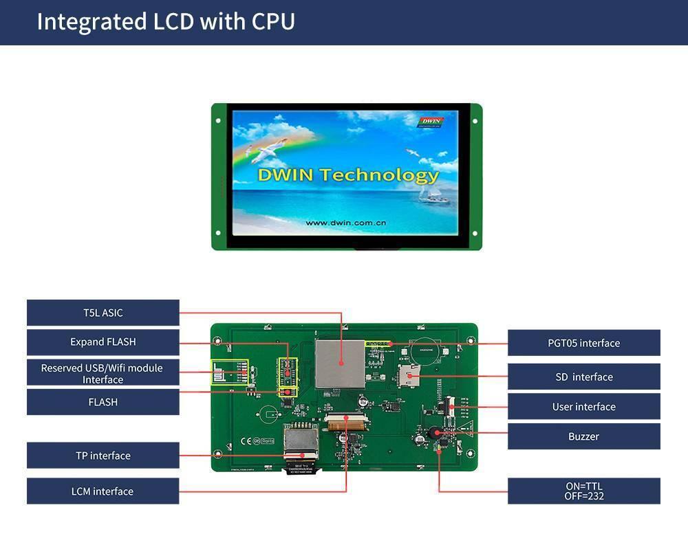 Dwin 7inch Lcd Display Capacitive Touchscreen Dmg80480c070_03wtc