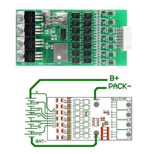 7s 24v 20a 18650 Lithium Lion Battery Charger Module Protection Board Bms Pcb With Wire