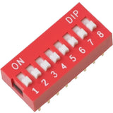 8-position Dip Switch – Slide Type, Pcb Mount, 8-bit Manual Address Switch