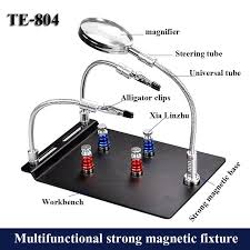 TE-804 Soldering Third Hand Magnetic Universal PCB Motherboard Fixture With Magnifier