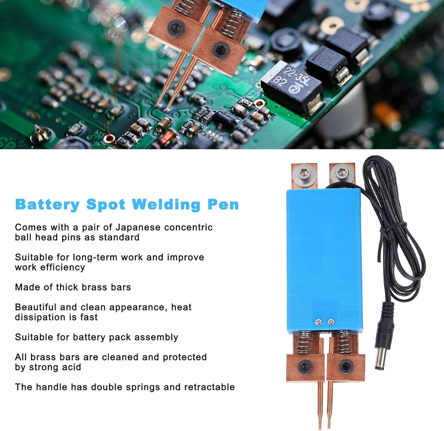 Diy Spot Welder Machine Welding 18650 Battery Handheld Spot Welding Pen Automatic Trigger Built-in Switch Blue