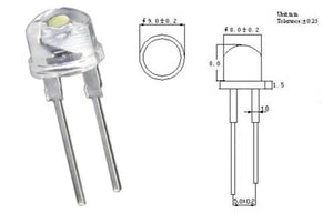 8mm Led Lamp White Color Led 0.5watt