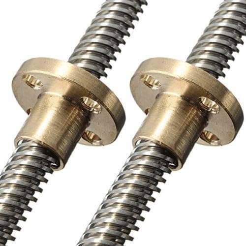 8mm T8x2 Trapezoidal Acme Shaft Lead Thread Rod Brass Screw Nut