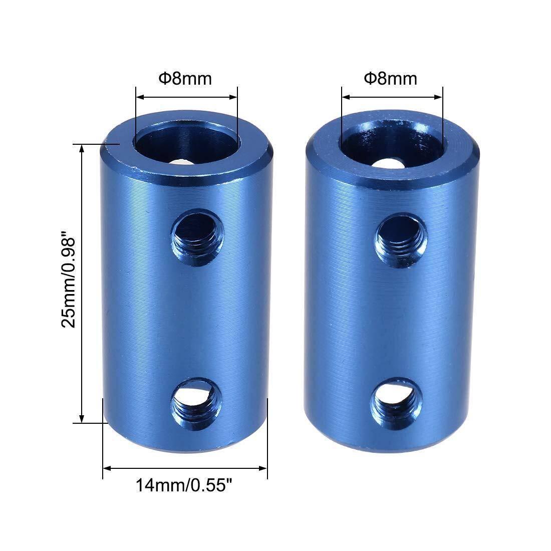 1 Piece Rigid Shaft Coupler 8x8mm 8mm To 8mm Bore Rigid Coupling Set Screw L25xd14 Aluminum Alloy Shaft Coupler