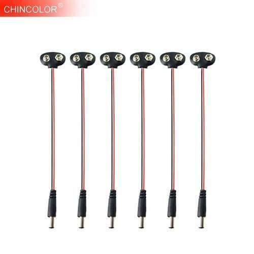9v Battery Snap Connector To Dc Male Power Adapter Cable For Arduino