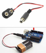 9v Battery Snap Connector To Dc Male Power Adapter Cable For Arduino