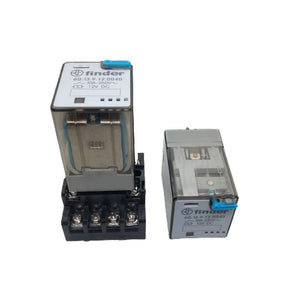 Finder Relay 12vdc 10a 60.13 With 11pin Rail-mount Relay Socket Relay Base