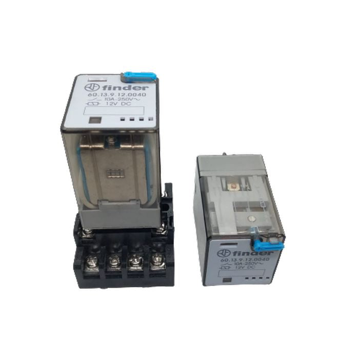 Finder Relay 12vdc 10a 60.13 With 11pin Rail-mount Relay Socket Relay Base