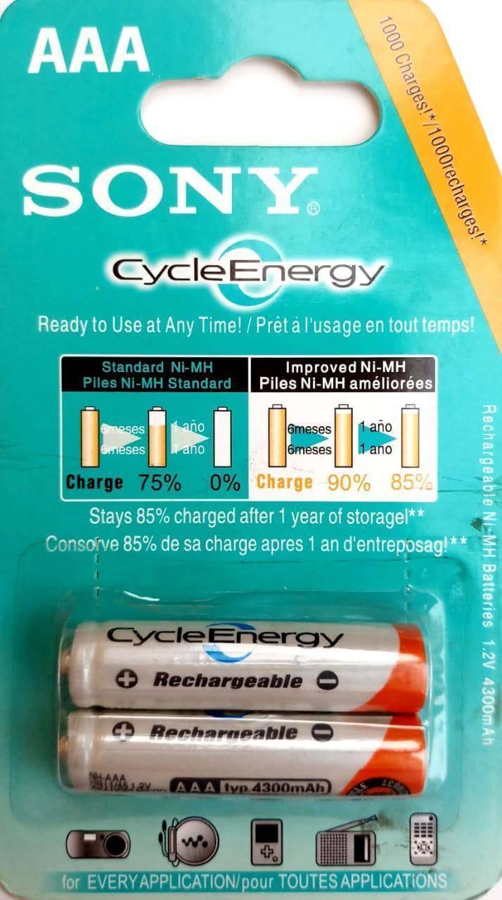 Clone 2pcs Aaa Rechargeable Cell 1.2v Sony Cycle Energy Cell