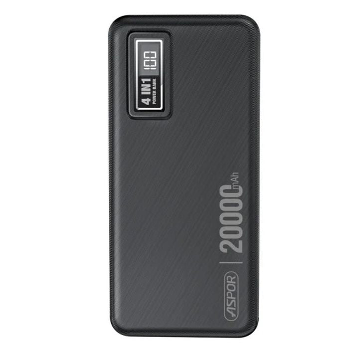Aspor A301 4 In 1 Power Bank 20000mah With Lcd Digital Display