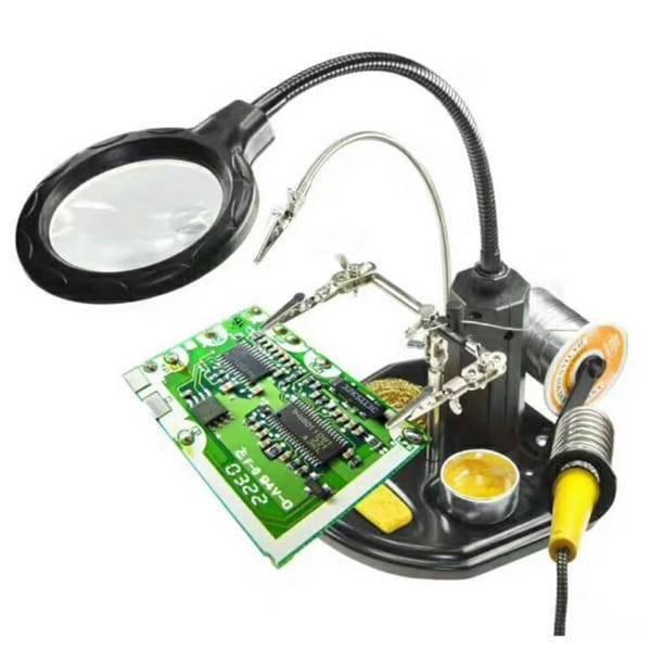 Advanced 2.5x-4x 16 Smd Leds Desk Lamp Iron Soldering Base Magnifier Glass Helping Hand Station Stand