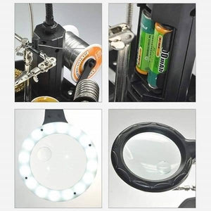 Advanced 2.5x-4x 16 Smd Leds Desk Lamp Iron Soldering Base Magnifier Glass Helping Hand Station Stand