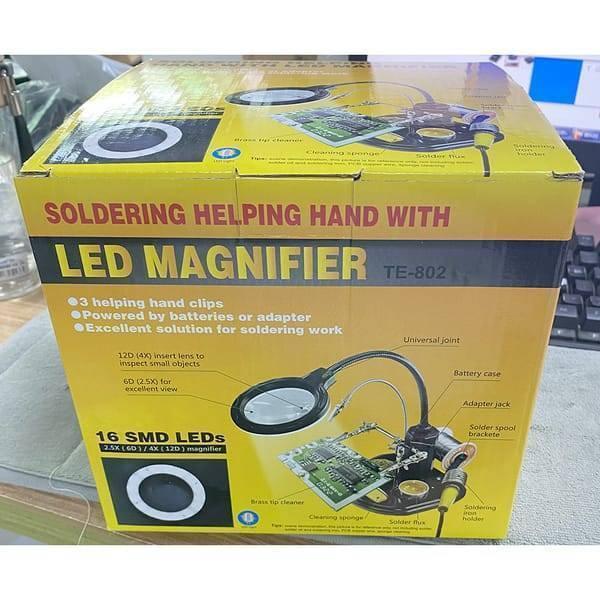 Advanced 2.5x-4x 16 Smd Leds Desk Lamp Iron Soldering Base Magnifier Glass Helping Hand Station Stand