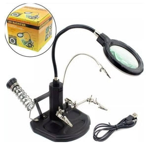 Advanced 2.5x-4x 16 Smd Leds Desk Lamp Iron Soldering Base Magnifier Glass Helping Hand Station Stand