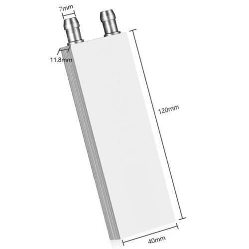Aluminium Water Cooling Block 40mm x 120mm For Liquid Water Cooler Heat Sink System