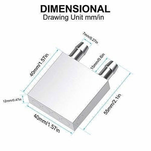 Aluminium Water Cooling Block 40mm x 40mm For Liquid Water Cooler Heat Sink System
