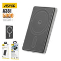 Aspor 18.5W 5000mAh Magnetic Portable Mini Wireless Power Bank A381