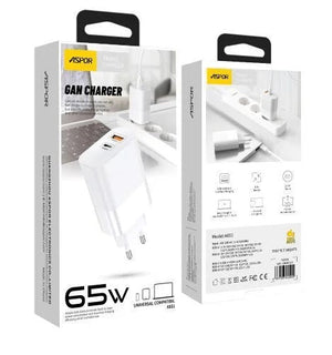 Aspor A851 Eu Charger Adapter 65w Qc3.0 Wall Multi Port Usb