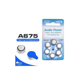 A675 Audio Power-Hearing Aid Batteries Pack of 6 cells