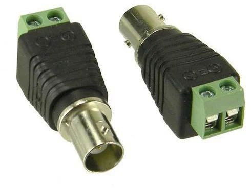 Bnc Female Connector With 2-pin Screw Terminal - Cctv Video Adapter