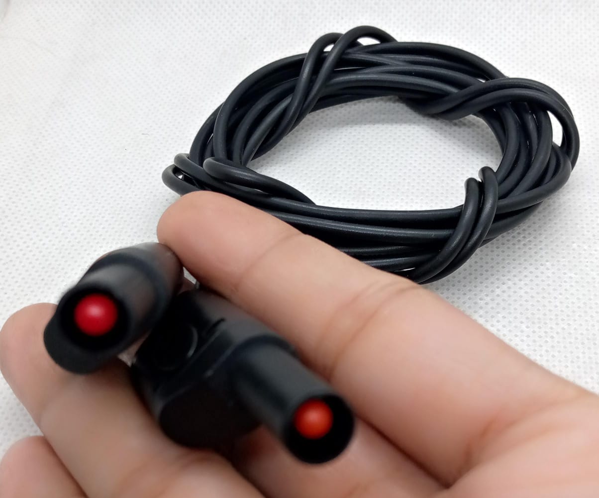 Black Banana Clip Wires 2 Meter | High-Quality Test Leads | Digilog.pk