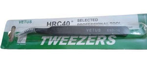 Black Vetus Tweezer Hrc40 Antistatic Stainless Steel Esd 15