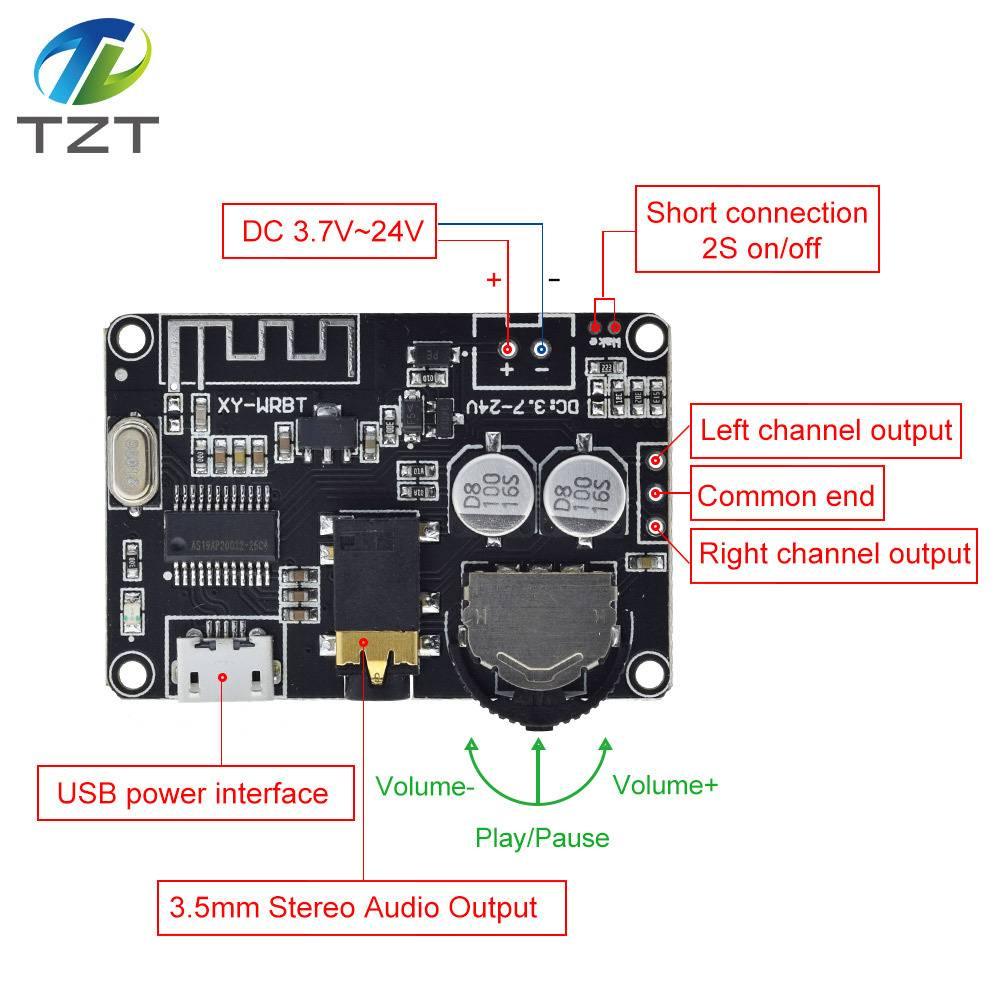 Bluetooth 5.0 Audio Receiver Board-controllable Volume