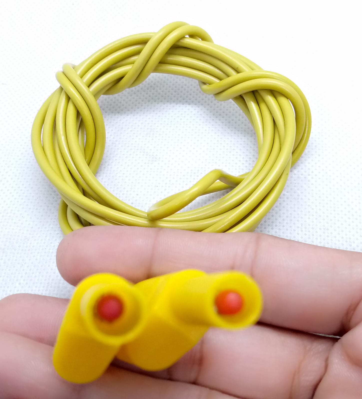 Yellow Banana Clip Wires 2 Meter | High-Quality Test Leads | Digilog.pk