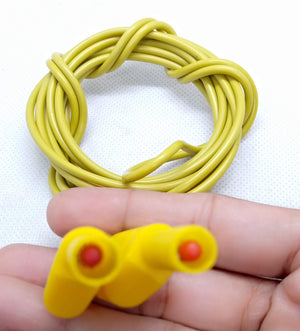 Yellow Banana Clip Wires 2 Meter | High-Quality Test Leads | Digilog.pk