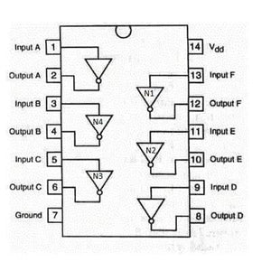 Cd4069 Not Gate Hex Inverter Ic Dip14