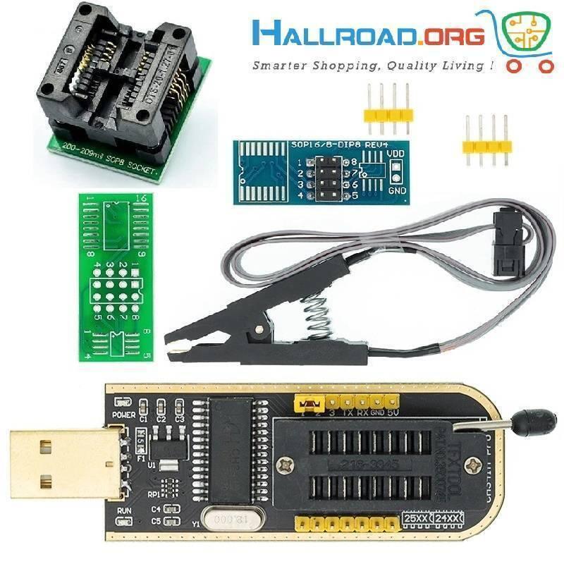 Ch341a Programmer + Socket + Sop8 Test Clip For Dish Tv Laptop Memory Ic Programmer