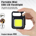 Cob Rechargeable Keychain Flashlight | Mini Small Flashlight With 3 Light Modes, Folding Bracket, Bottle Opener, And Magnet Base For Fishing, Walking,