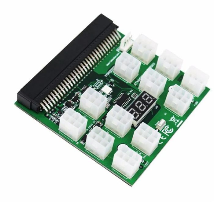 Power Supply Server 12 Port 6Pin 12V Breakout Board With LED Digital Display For 1200W 1000W 750W PSU GPU