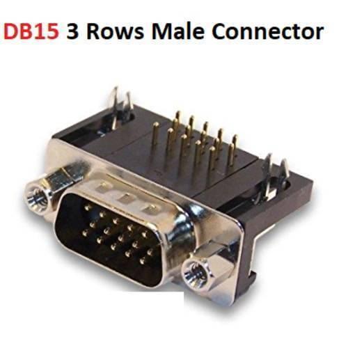 Db15 Male Right Angle Connector d Sub High Density Pcb Mounting 15 Pin 3 Rows Connector Dbhd 15