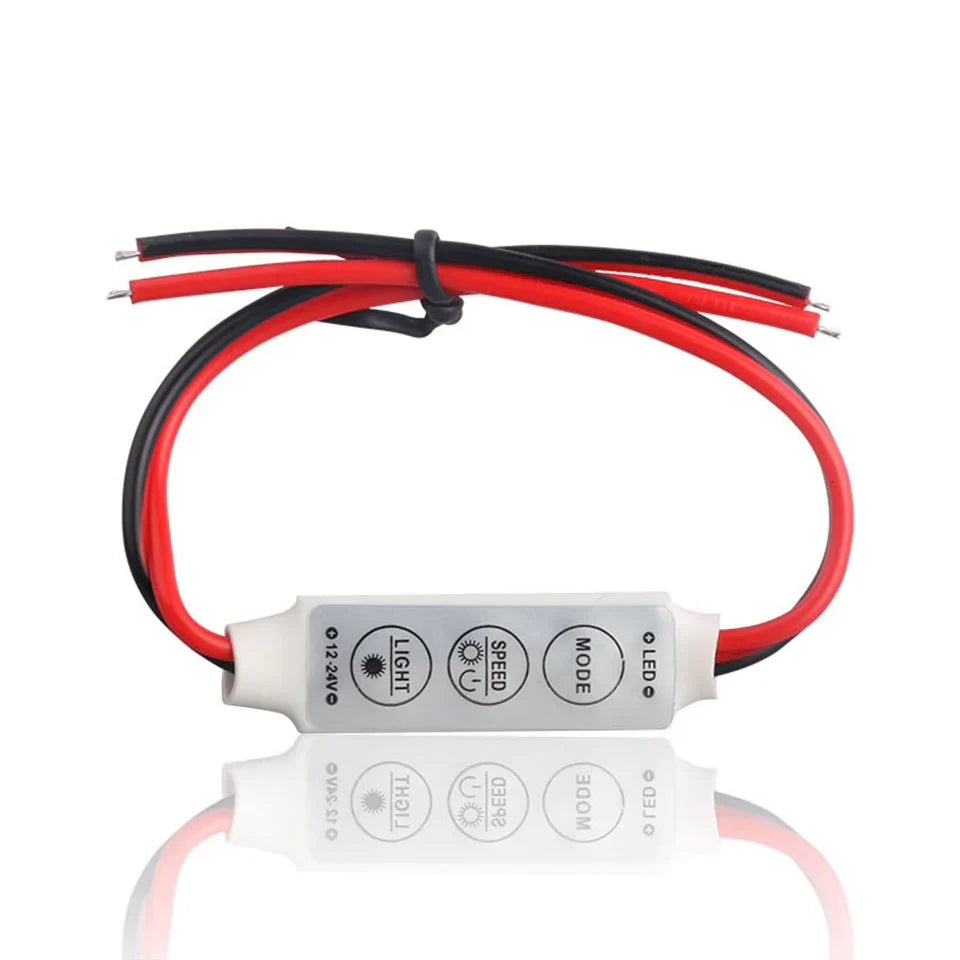 Dc 5v 12v 24v Mini Led Controller Dimmer Flasher Blinker Driver To Control Single Color Led Strip Light