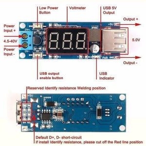 Dc To Dc 2a Usb Charger 4.5-40v To 5v Step-down Buck Converter Voltmeter Module