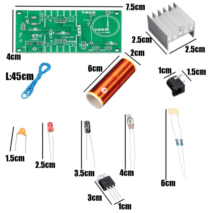 Diy Mini Tesla Coil Plasma Speaker Kit Unassembled