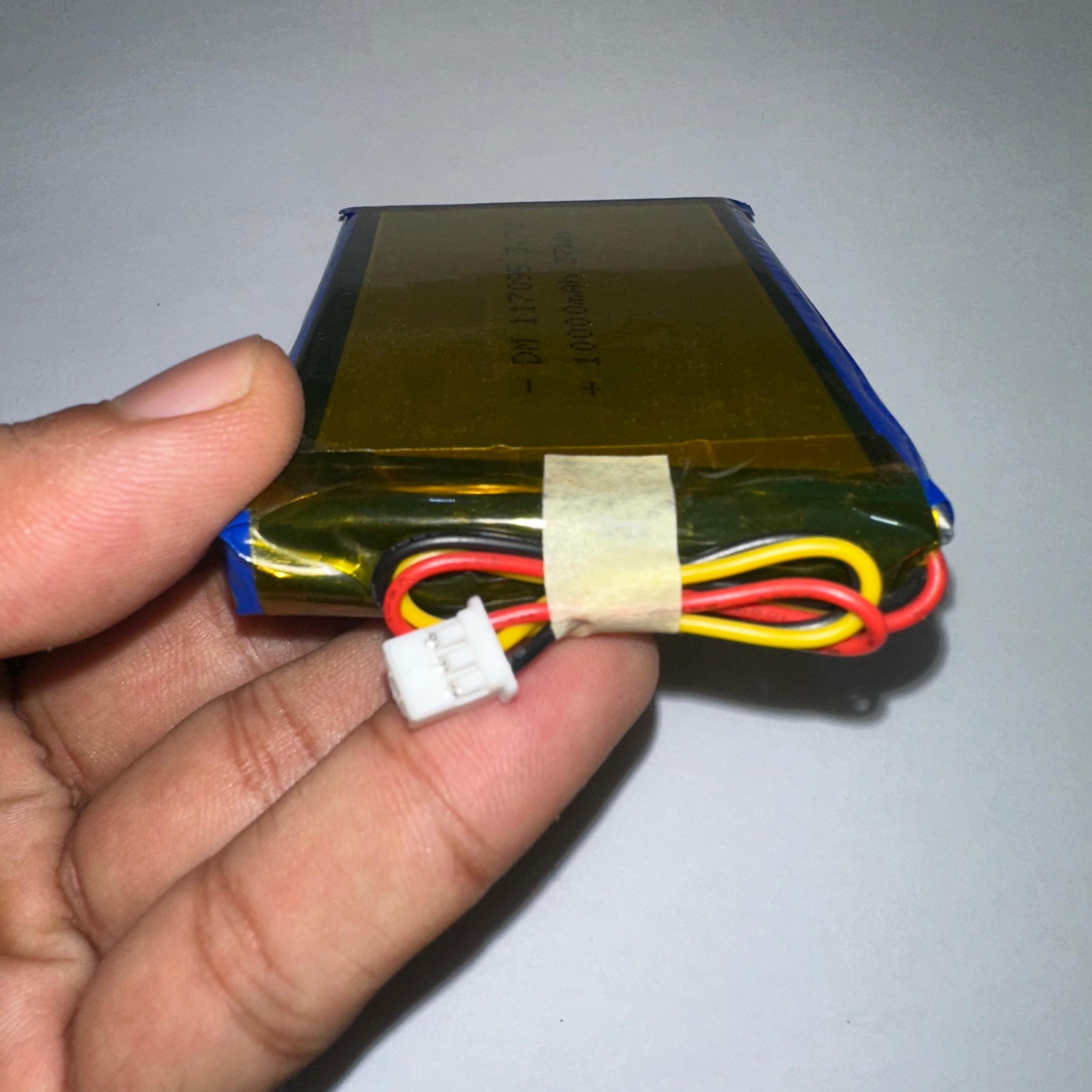 Dm 117095 Li-polymer Battery – 3.7v 10000mah (37wh), 3-wire With Connector, High-capacity Rechargeable Cell